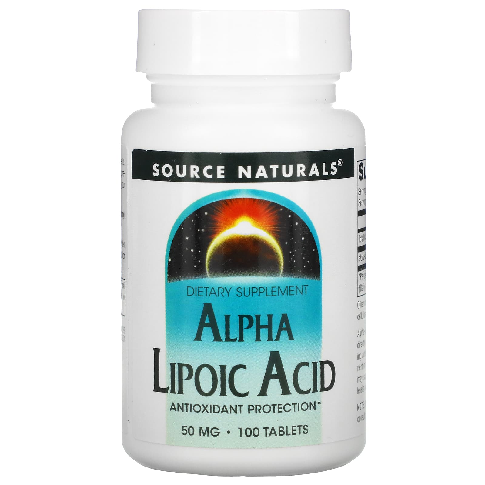 Source Naturals, Alpha Lipoic Acid 50 mg, 100 Tablets UPC 021078000235 | Hilife Vitamins