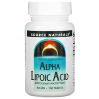 Source Naturals, Alpha Lipoic Acid 50 mg, 100 Tablets UPC 021078000235 | Hilife Vitamins