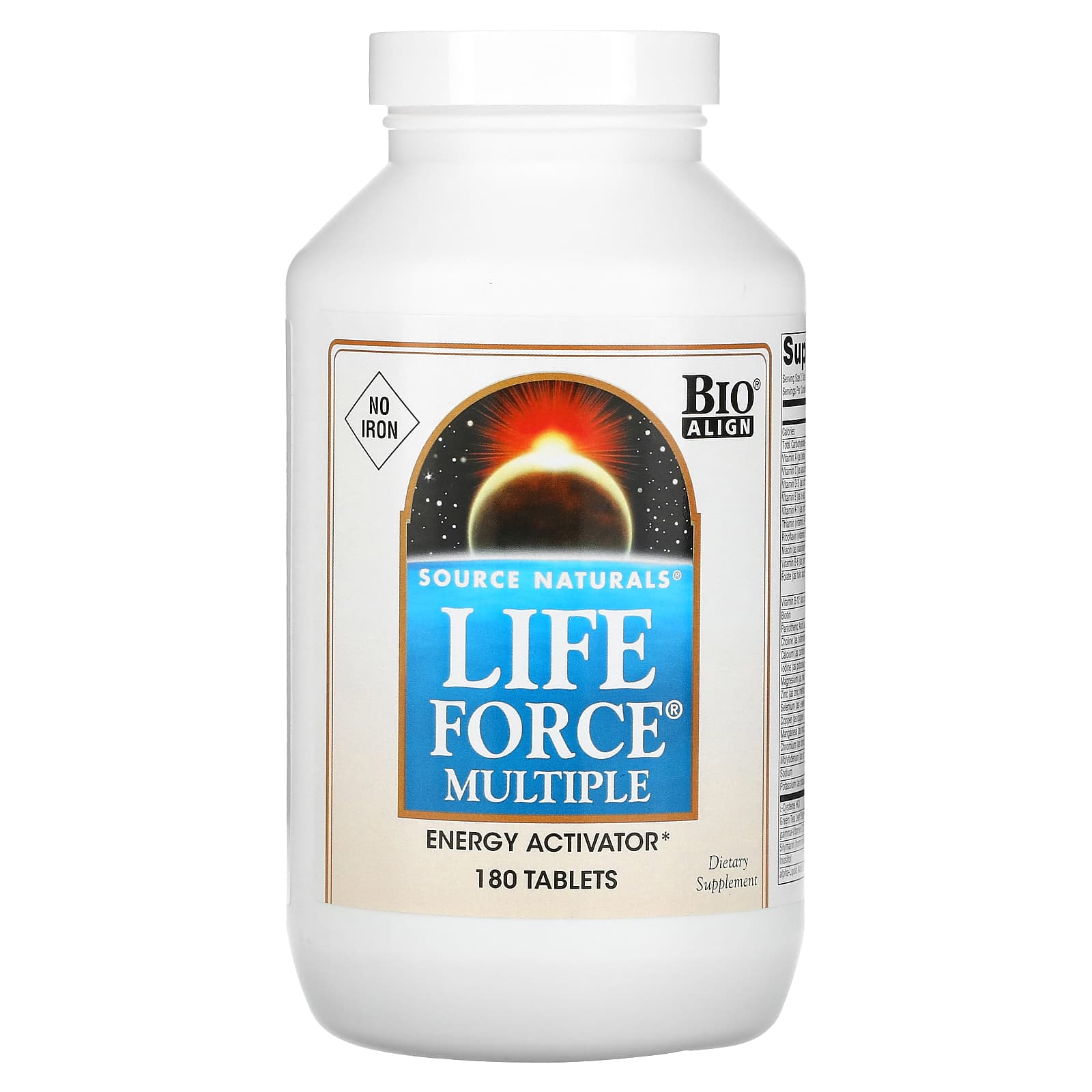 Source Naturals, Life Force Multiple, No Iron, 180 Tablets UPC 021078000440 | HiLife Vitamins