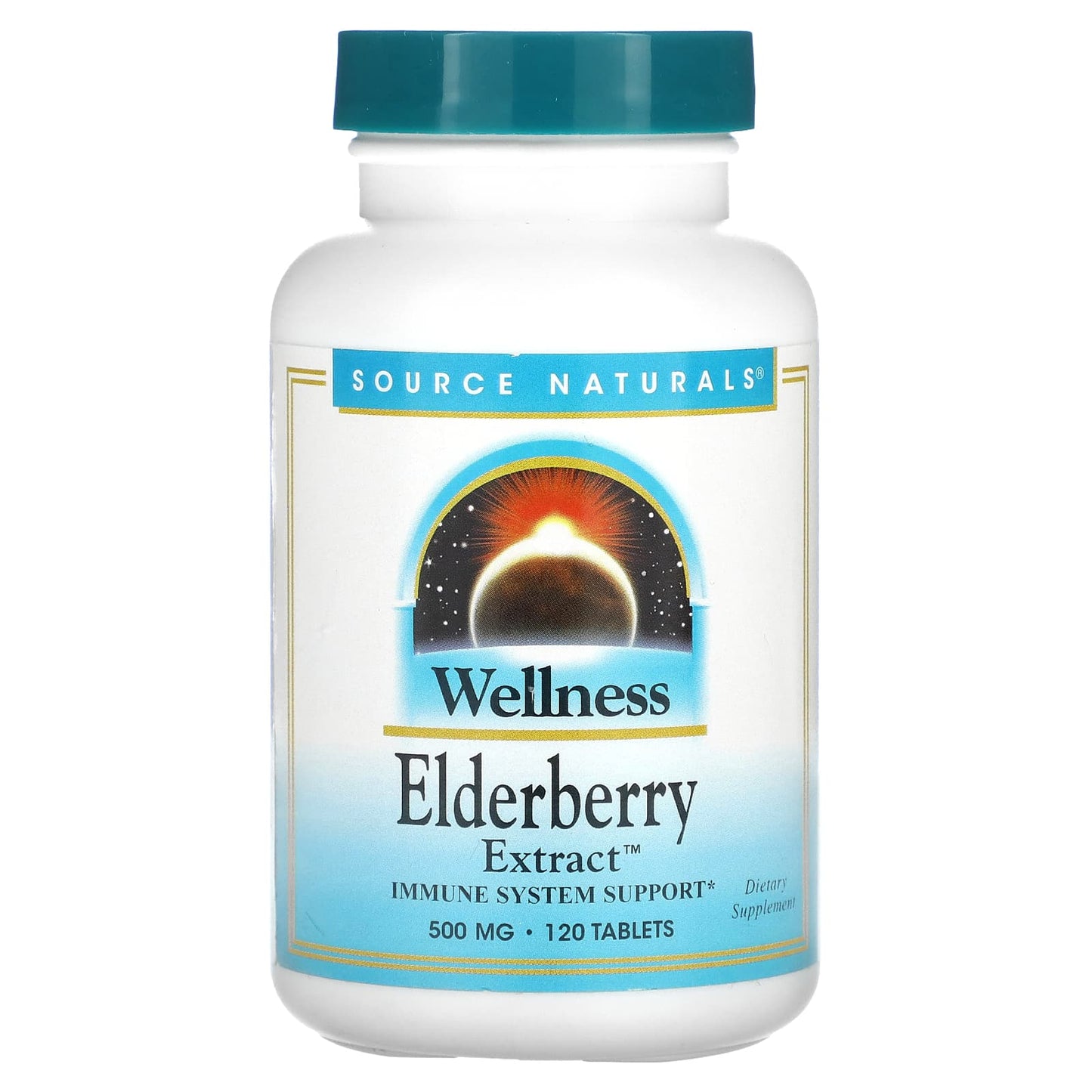 Source Naturals, Wellness Elderberry Extract™ 500 mg, 120 Tablets UPC 021078000488 | Hilife Vitamins