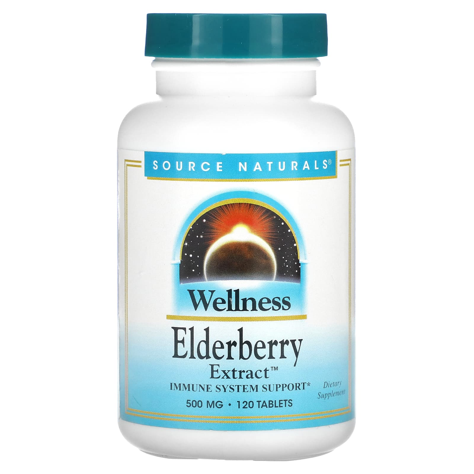 Source Naturals, Wellness Elderberry Extract™ 500 mg, 120 Tablets UPC 021078000488 | Hilife Vitamins