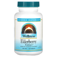 Source Naturals, Wellness Elderberry Extract™ 500 mg, 120 Tablets UPC 021078000488 | Hilife Vitamins