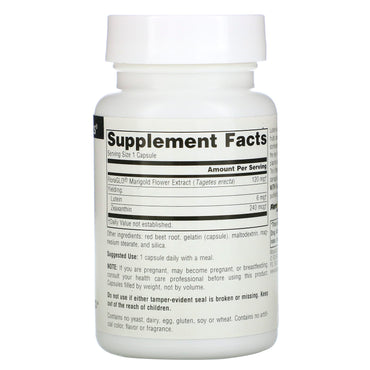 Source Naturals, Lutein with Floraglo 6 mg, 90 Capsules UPC 021078000525 | Hilife Vitamins