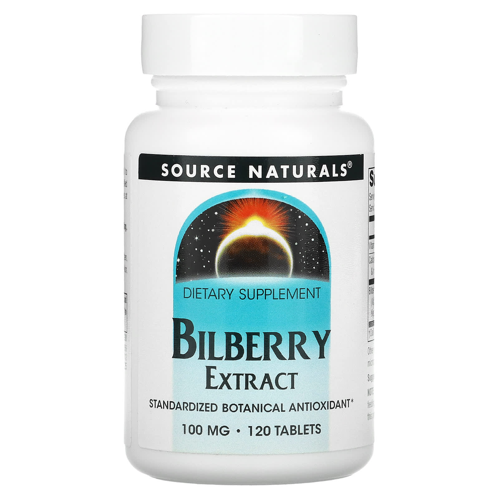 Source Naturals, Bilberry Extract 100 mg, 120 Tablets UPC 021078000563 | Hilife Vitamins