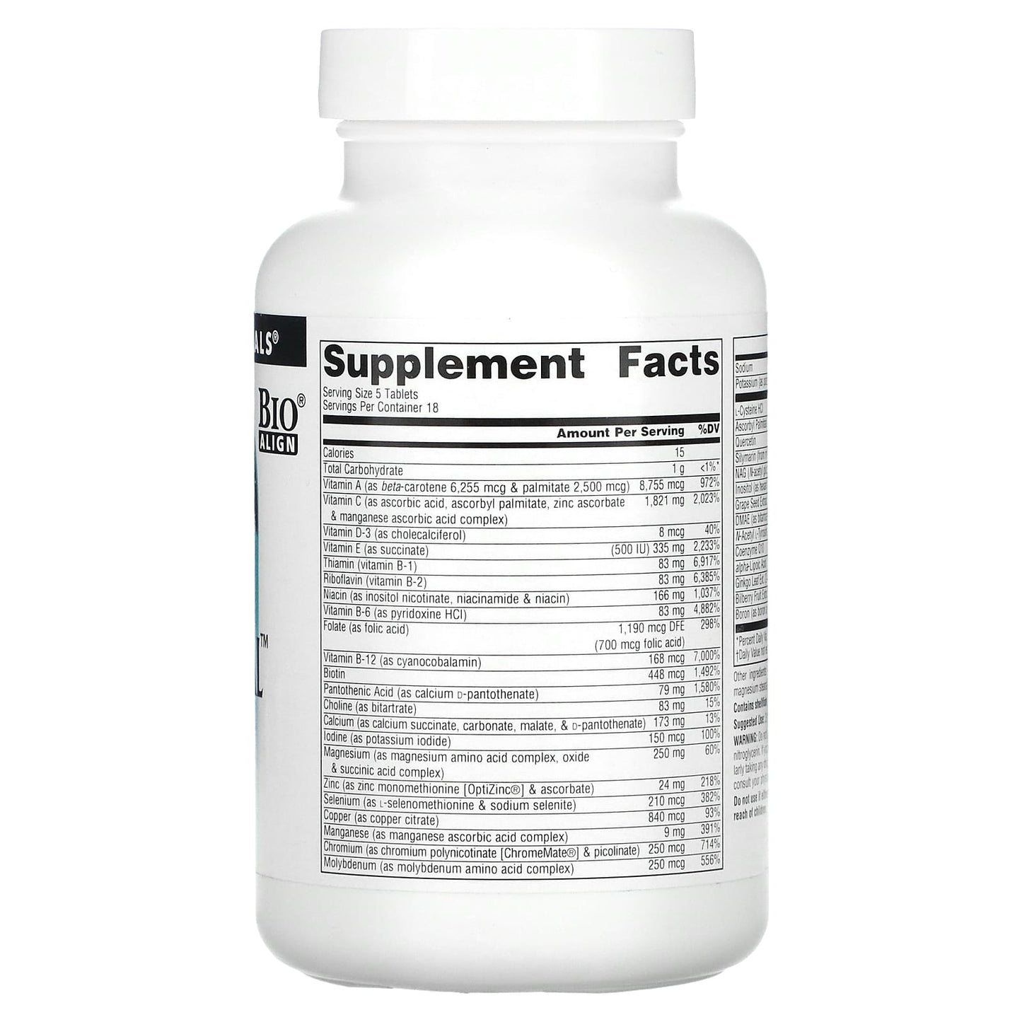 Source Naturals, Elan Vital™ Multiple, 90 Tablets UPC 021078000600 | HiLife Vitamins