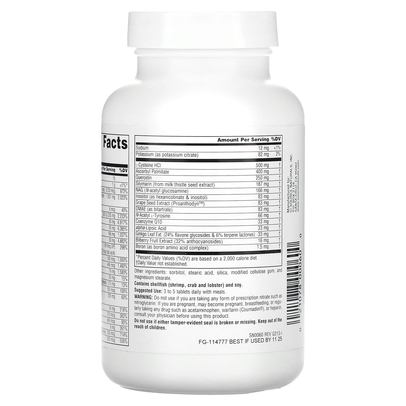 Source Naturals, Elan Vital™ Multiple, 90 Tablets UPC 021078000600 | HiLife Vitamins