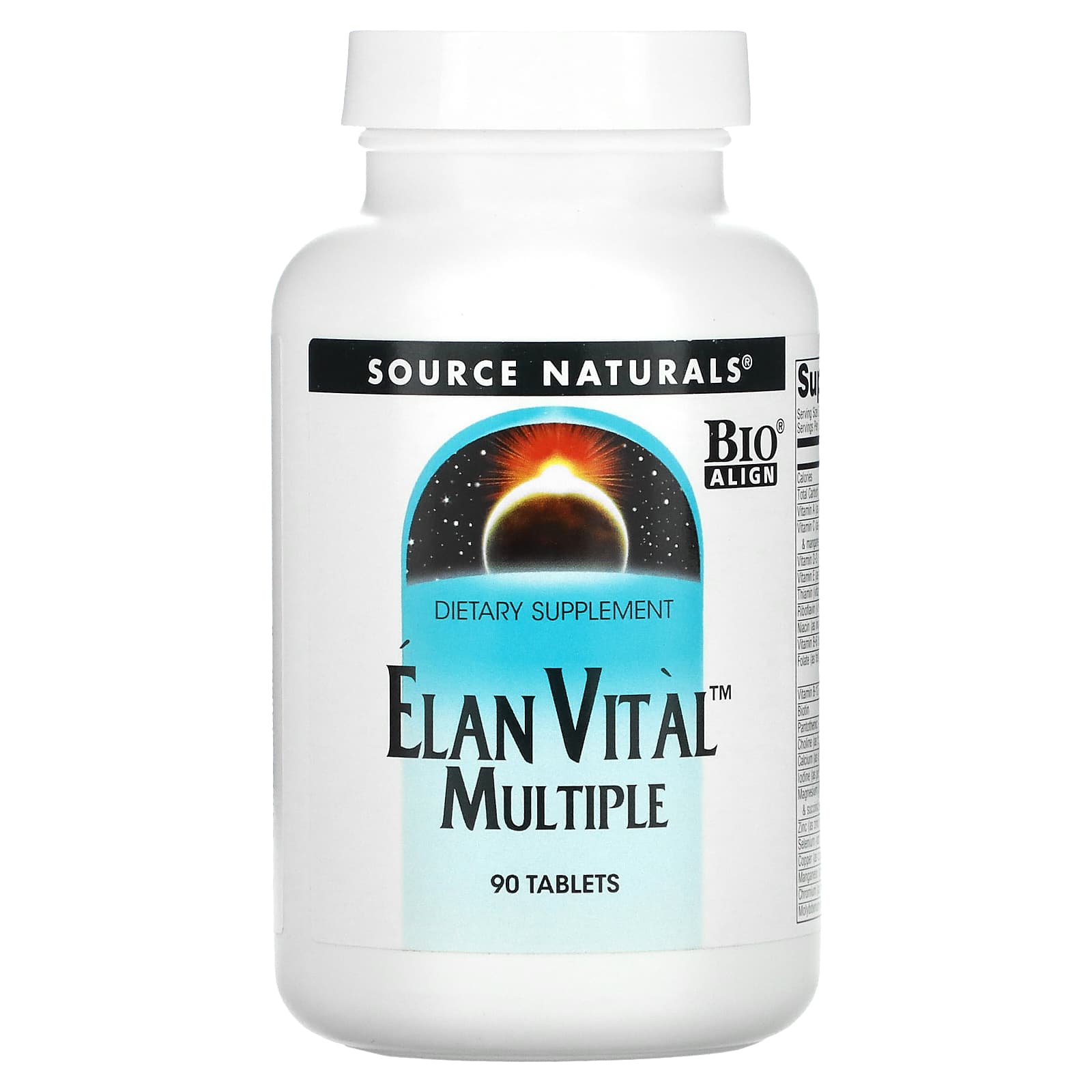 Source Naturals, Elan Vital™ Multiple, 90 Tablets UPC 021078000600 | HiLife Vitamins
