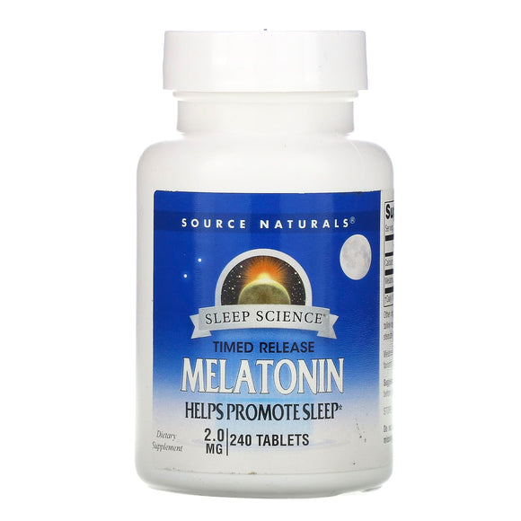 Source Naturals, Sleep Science Melatonin Time Released 2 mg, 240 Tablets - 021078000648 | Hilife Vitamins