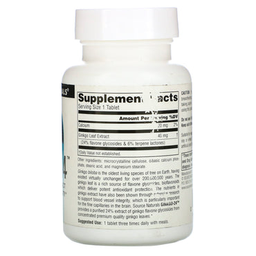 Source Naturals, Ginkgo-24™ 40 mg, 120 Tablets UPC 021078000761 | Hilife Vitamins