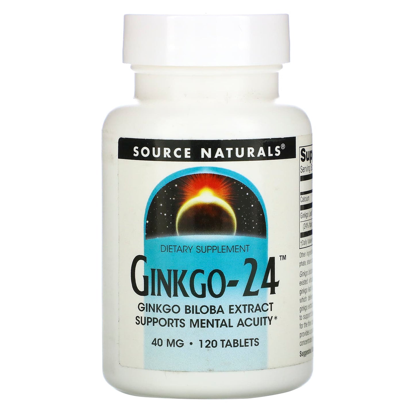 Source Naturals, Ginkgo-24™ 40 mg, 120 Tablets UPC 021078000761 | Hilife Vitamins