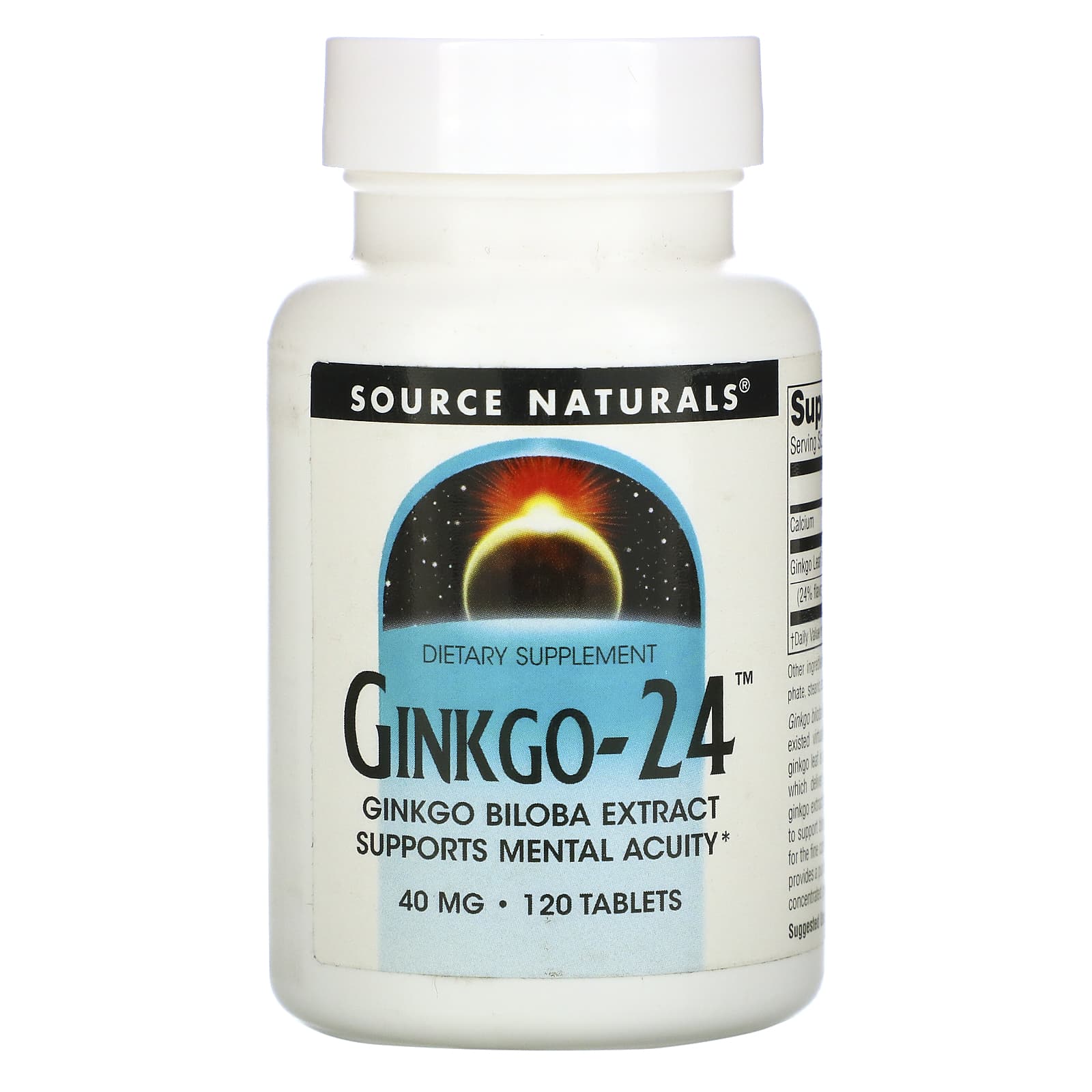 Source Naturals, Ginkgo-24™ 40 mg, 120 Tablets UPC 021078000761 | Hilife Vitamins