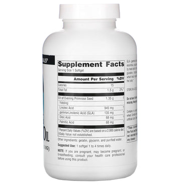 Source Naturals, Evening Primrose Oil, Hexane-Free 1350 mg, 120 Softgels UPC 021078000808 | Hilife Vitamins