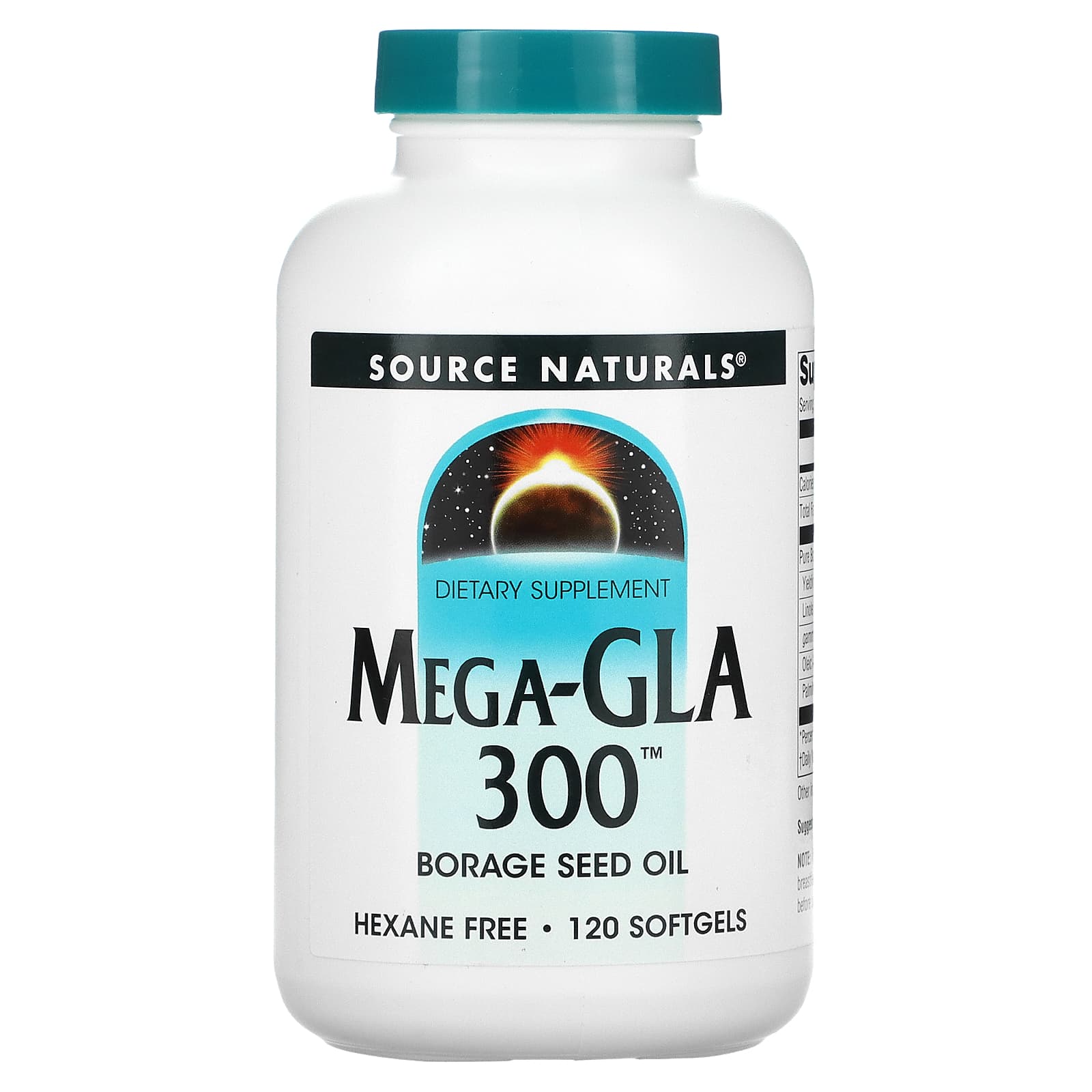 Source Naturals, Mega-Gla 300, 120 Softgels UPC 021078000839 | Hilife Vitamins