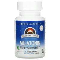 Source Naturals, Sleep Science Melatonin 2.5 mg Peppermint, 60 Lozenges - 021078000846 | Hilife Vitamins