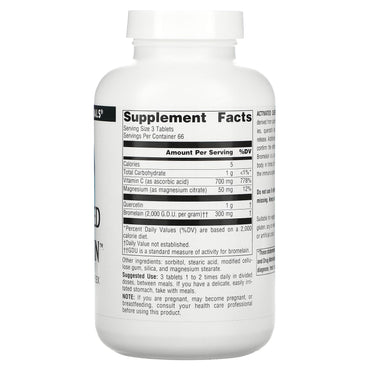 Source Naturals, Activated Quercetin™, 200 Tablets UPC 021078001010 | HiLife Vitamins