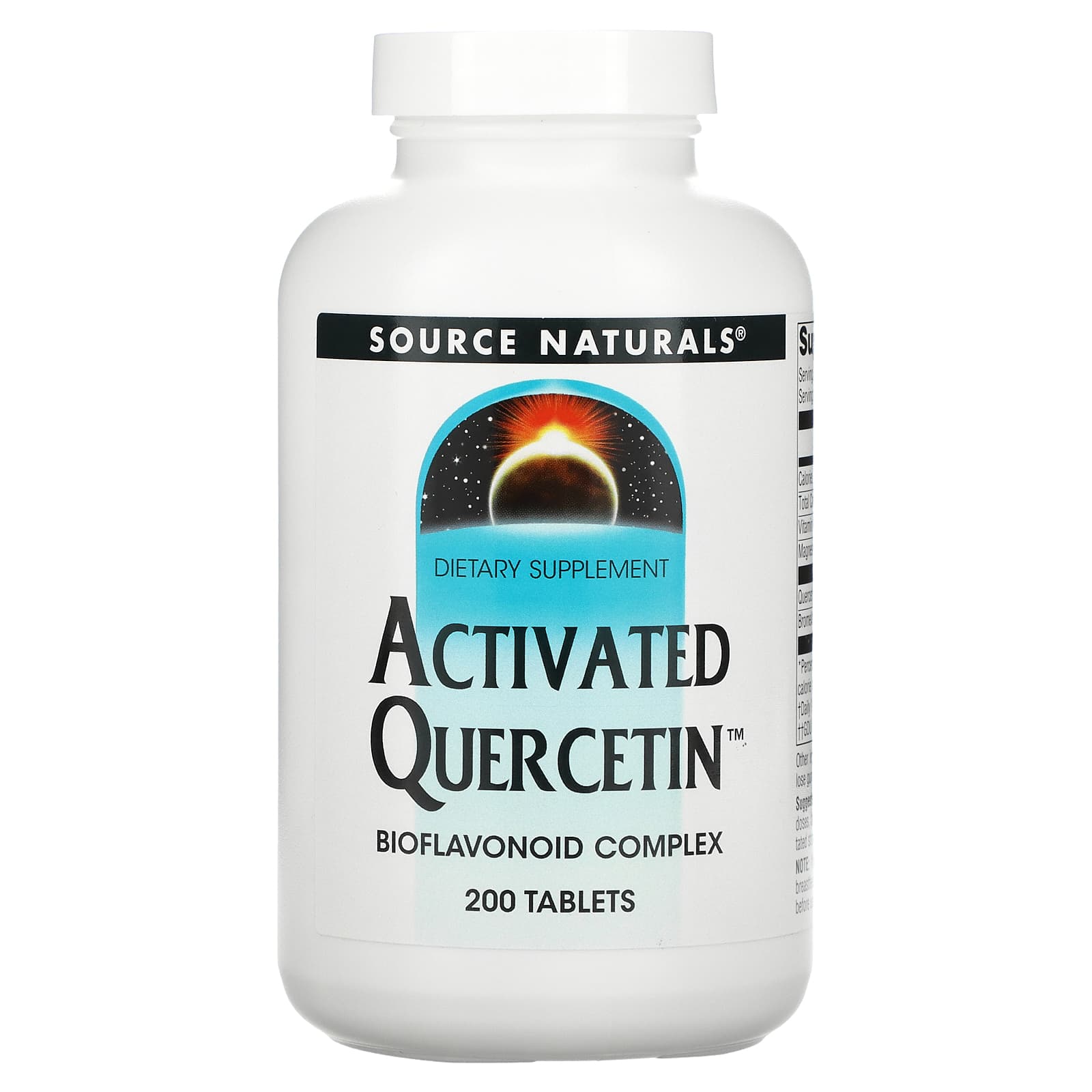 Source Naturals, Activated Quercetin™, 200 Tablets UPC 021078001010 | HiLife Vitamins