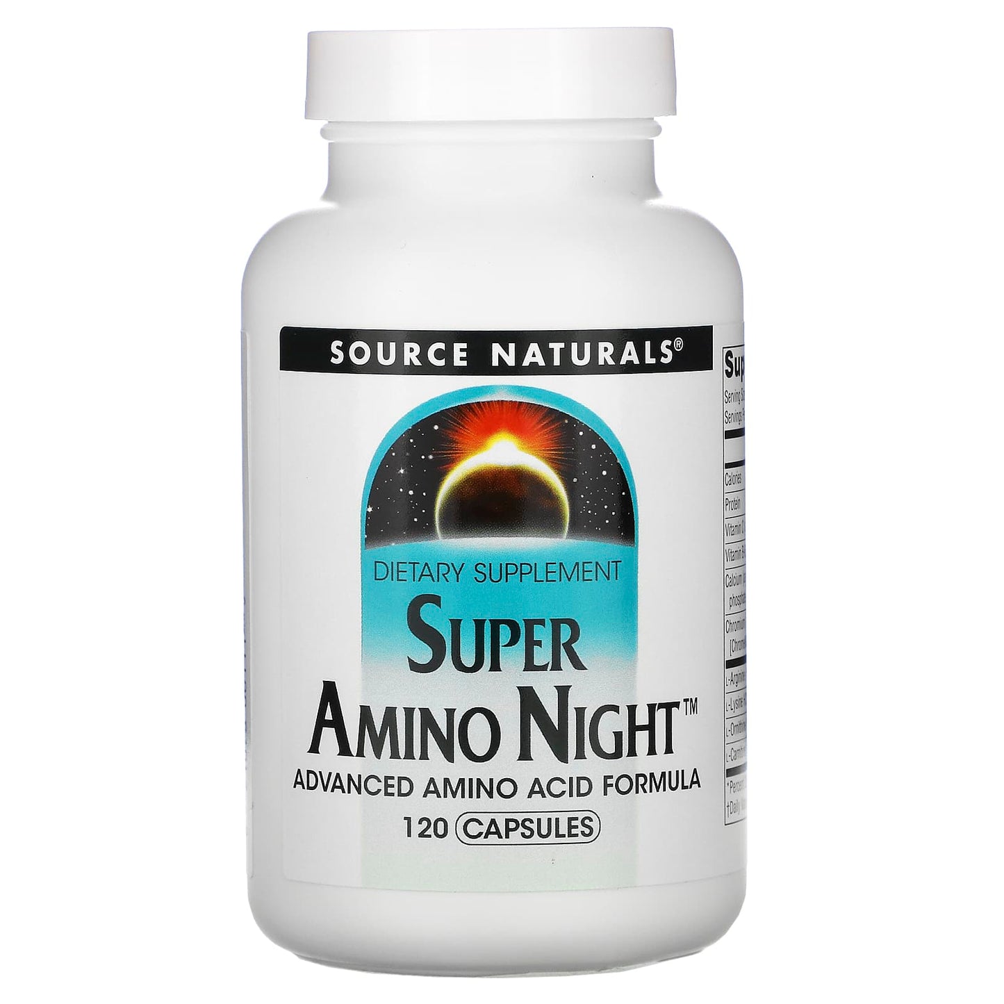 Source Naturals, Super Amino Night, 120 Capsules UPC 021078001119 | Hilife Vitamins