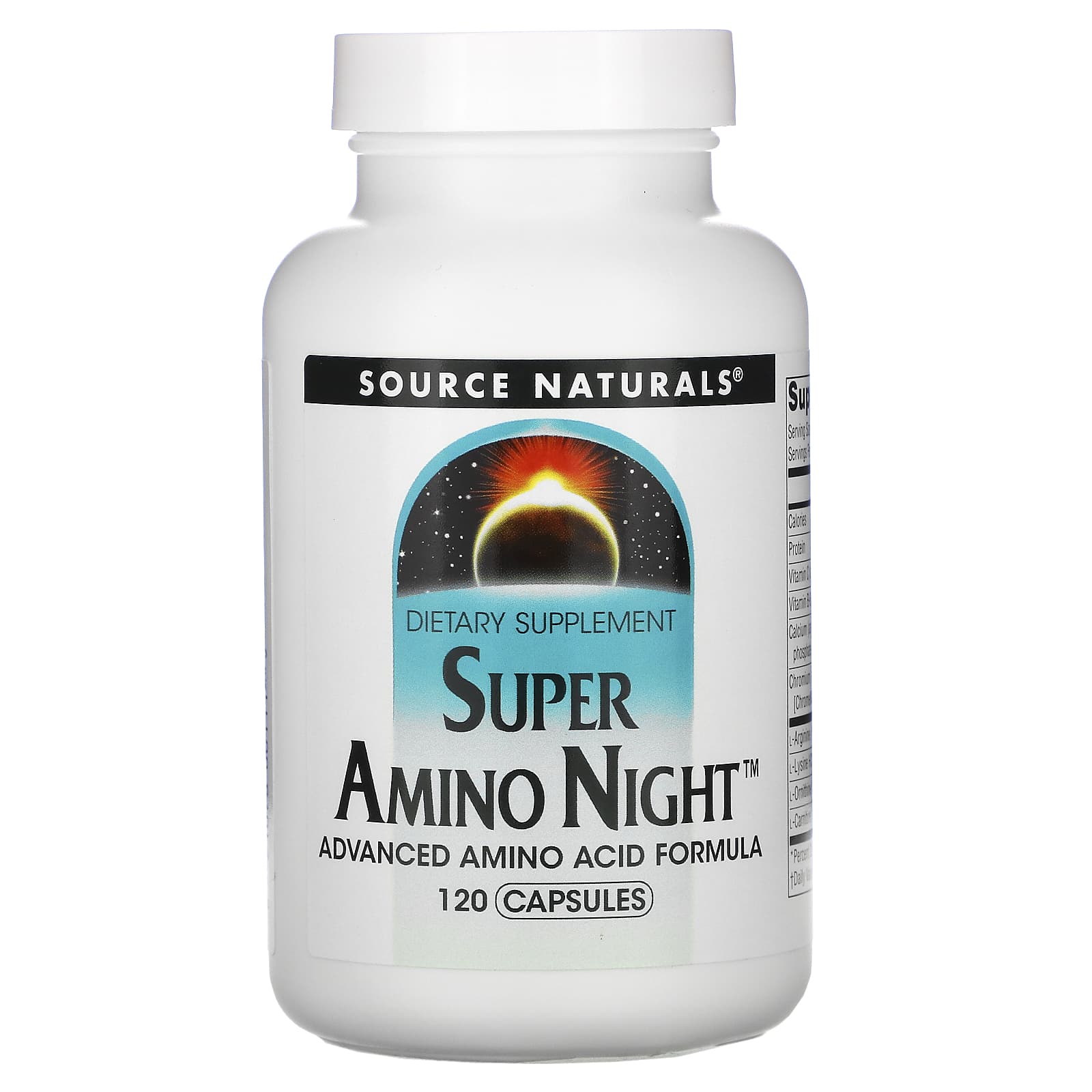 Source Naturals, Super Amino Night, 120 Capsules UPC 021078001119 | Hilife Vitamins