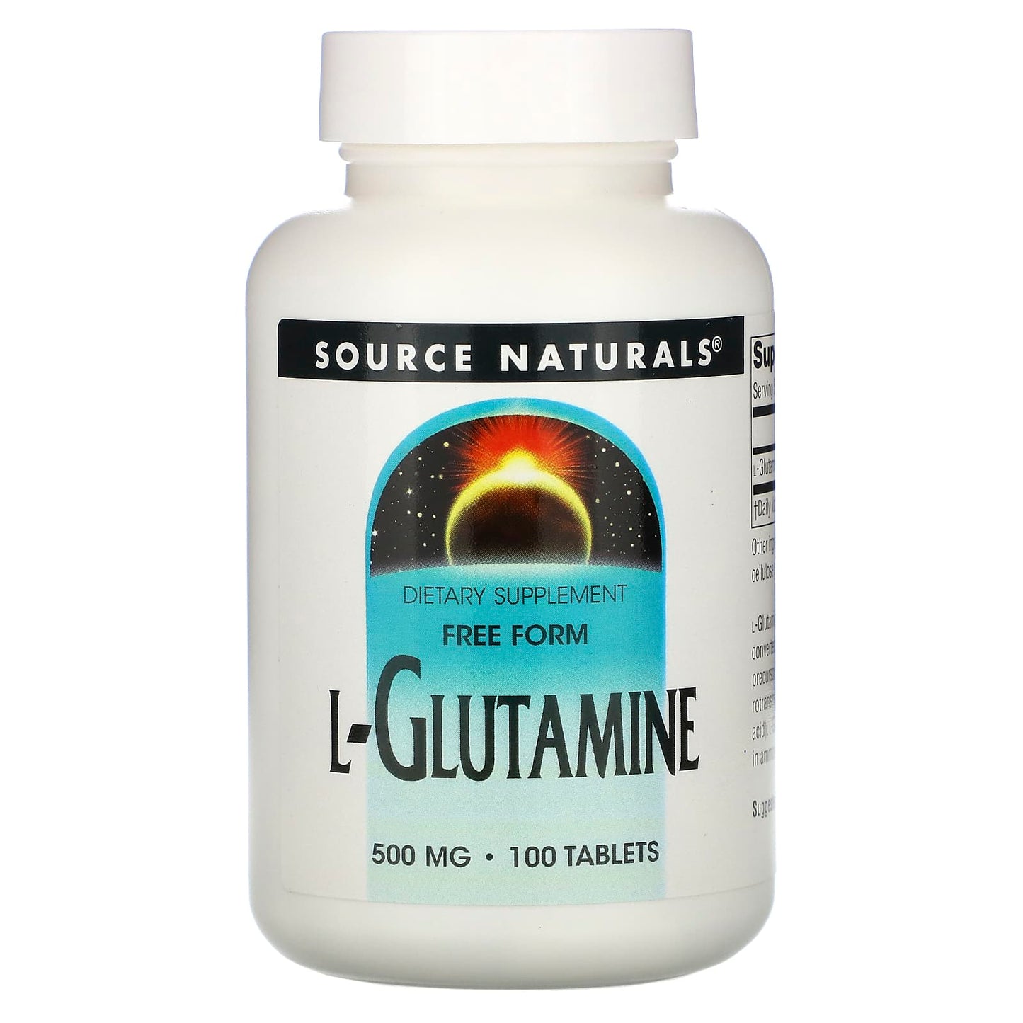 Source Naturals, L-Glutamine 500 mg, 100 Tablets UPC 021078001270 | Hilife Vitamins