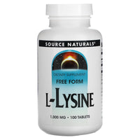 Source Naturals, L-Lysine 1000 mg, 100 Tablets UPC 021078001423 | Hilife Vitamins