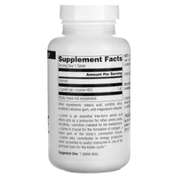 Source Naturals, L-Lysine 1000 mg, 100 Tablets UPC 021078001423 | Hilife Vitamins