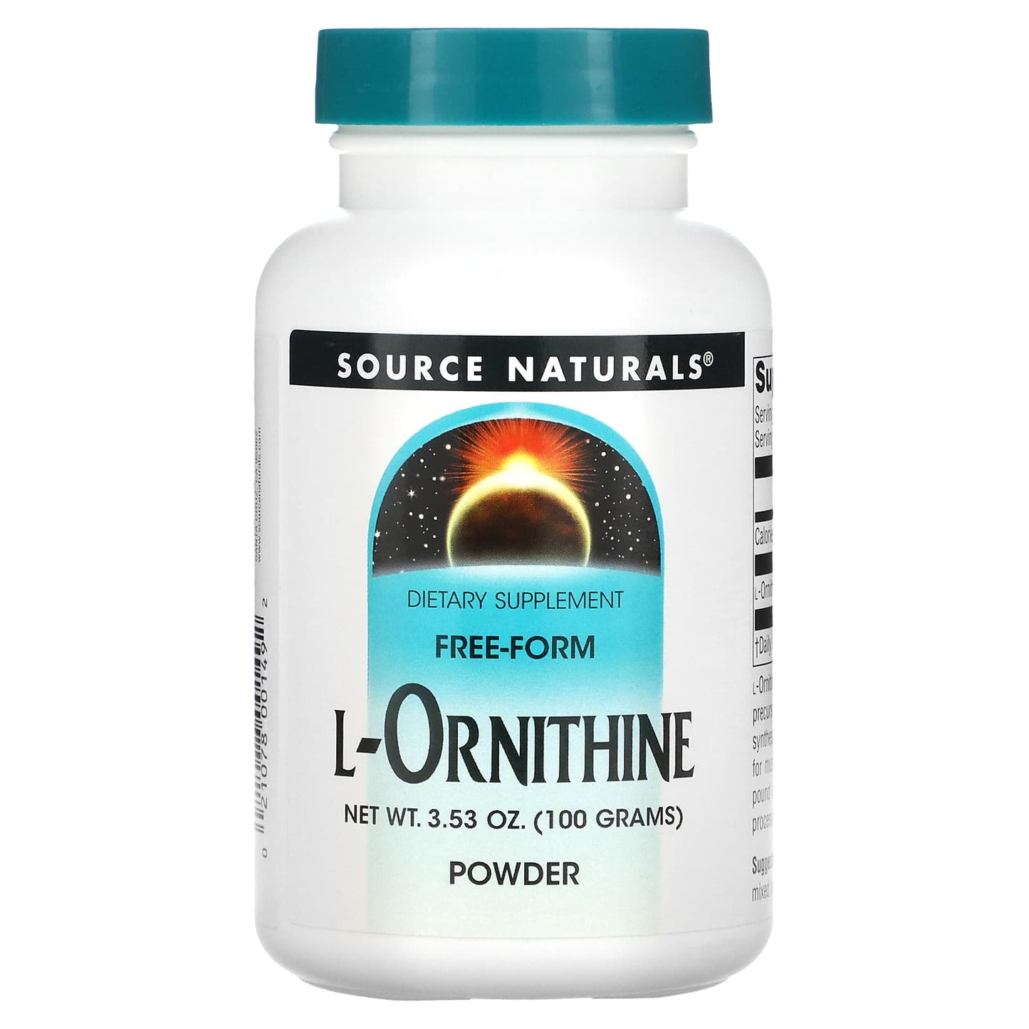 Source Naturals, L-Ornithine, 100 Grams UPC 021078001492 | Hilife Vitamins