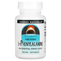 Source Naturals, L-Phenylalanine 500 mg, 100 Tablets UPC 021078001614 | Hilife Vitamins