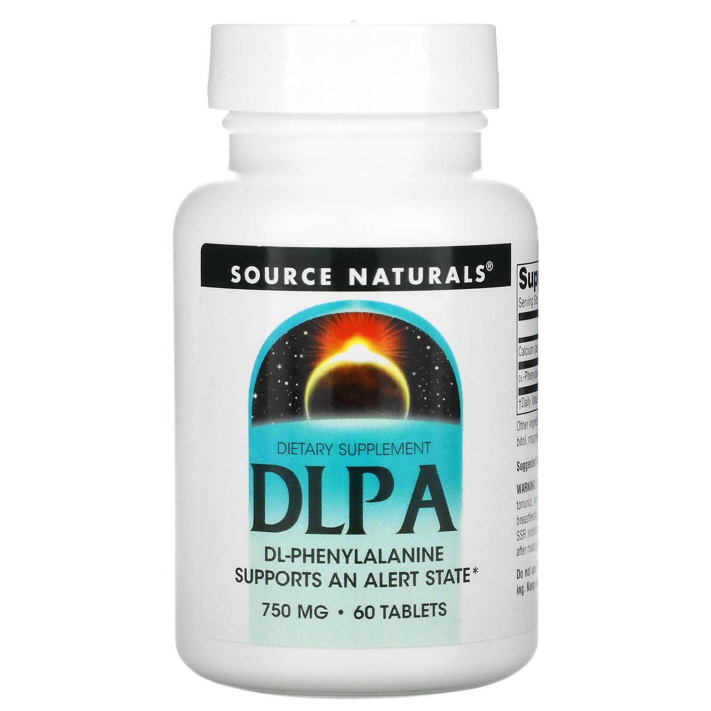 Source Naturals, DLPA 750 mg, 60 Tablets UPC 021078001652 | Hilife Vitamins