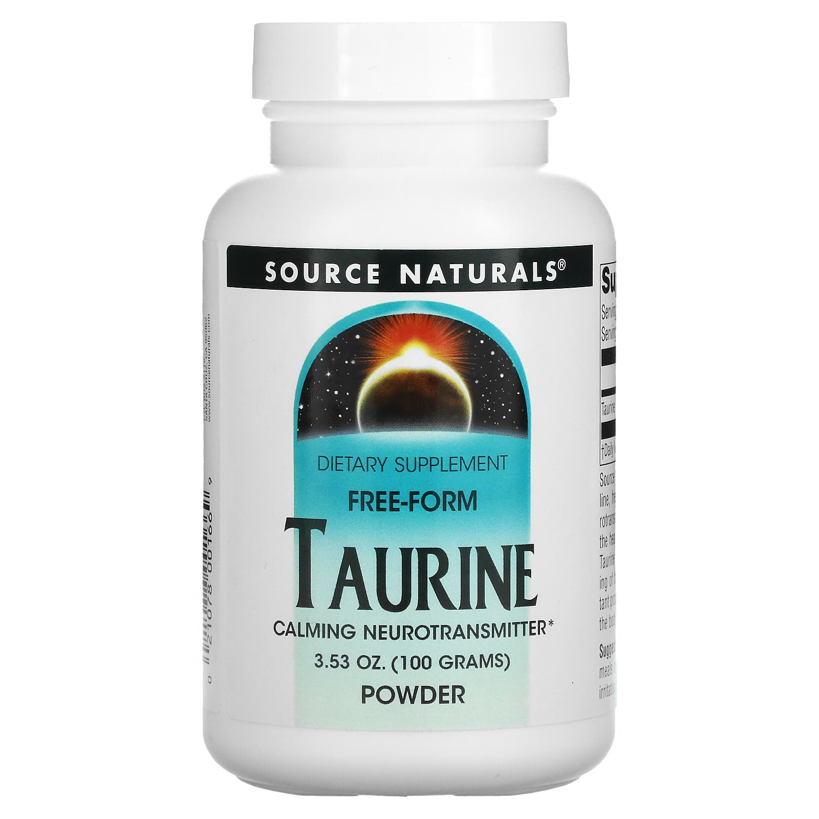 Source Naturals, Taurine, 100 Gm UPC 021078001669 | Hilife Vitamins