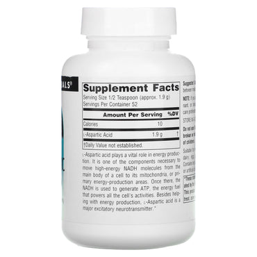 Source Naturals, L-Aspartic Acid, 100 Liquid UPC 021078001676 | Hilife Vitamins