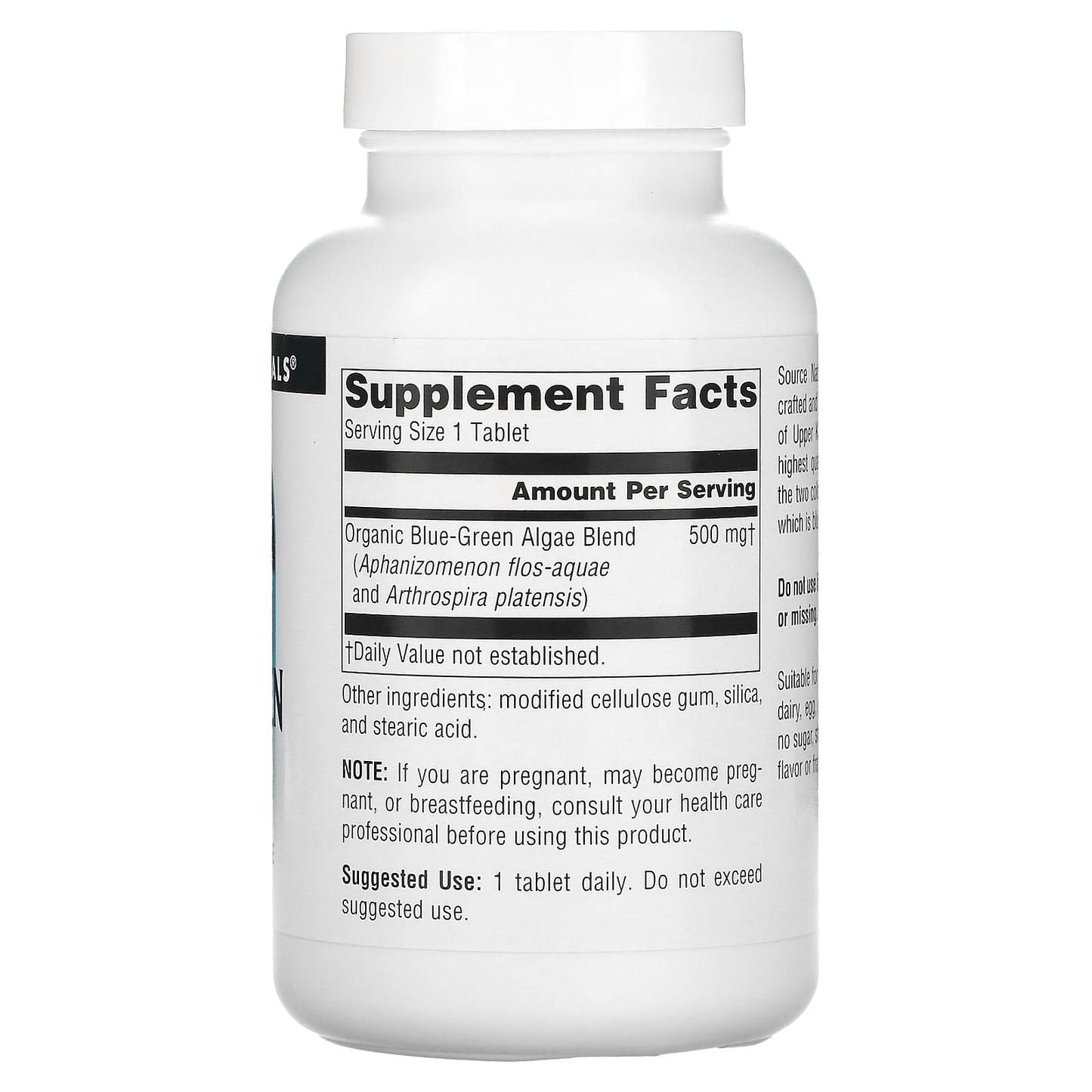Source Naturals, Blue-Green Algae, Freeze Dried 500 mg, 200 Tablets UPC 021078001737 | Hilife Vitamins