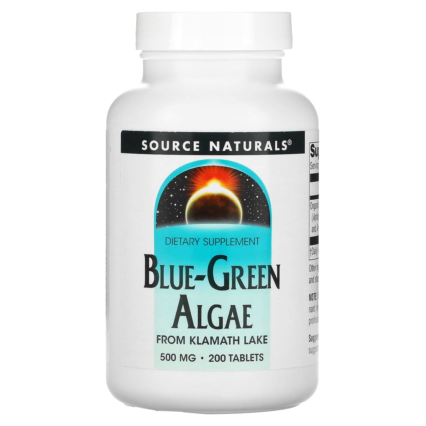 Source Naturals, Blue-Green Algae, Freeze Dried 500 mg, 200 Tablets UPC 021078001737 | Hilife Vitamins