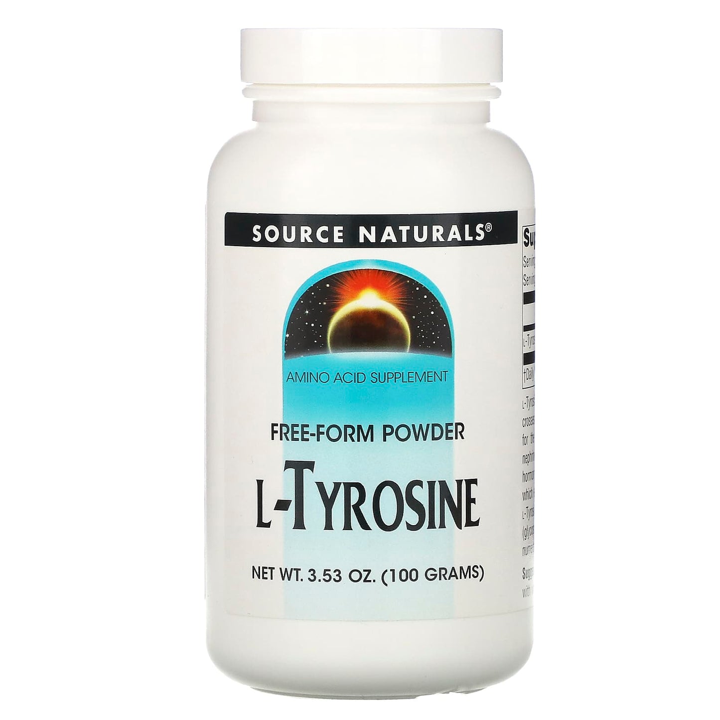 Source Naturals, L-Tyrosine, 100 Gm UPC 021078001874 | Hilife Vitamins