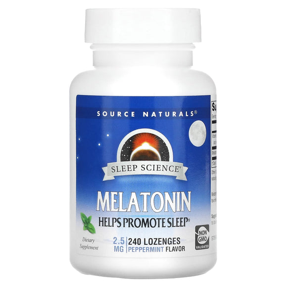 Source Naturals, Sleep Science Melatonin 2.5 mg Peppermint, 240 Tablets - 021078002048 | Hilife Vitamins