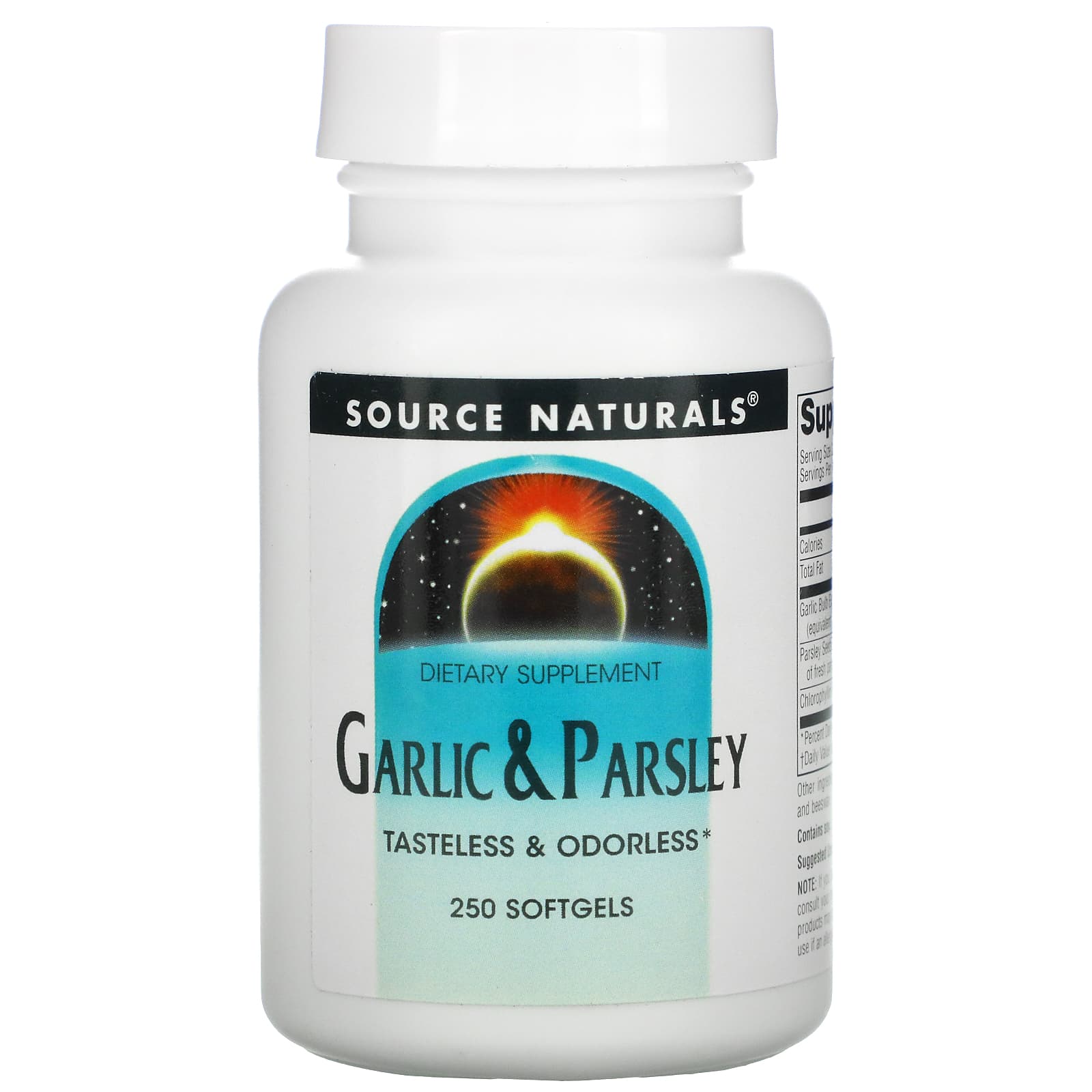 Source Naturals, Garlic & Parsley, 250 Softgels UPC 021078002161 | Hilife Vitamins