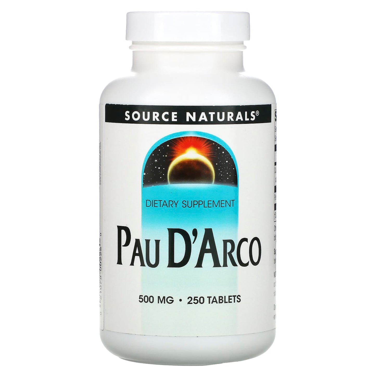 Source Naturals, Pau D'Arco 500 mg, 250 Tablets UPC 021078002260 | Hilife Vitamins