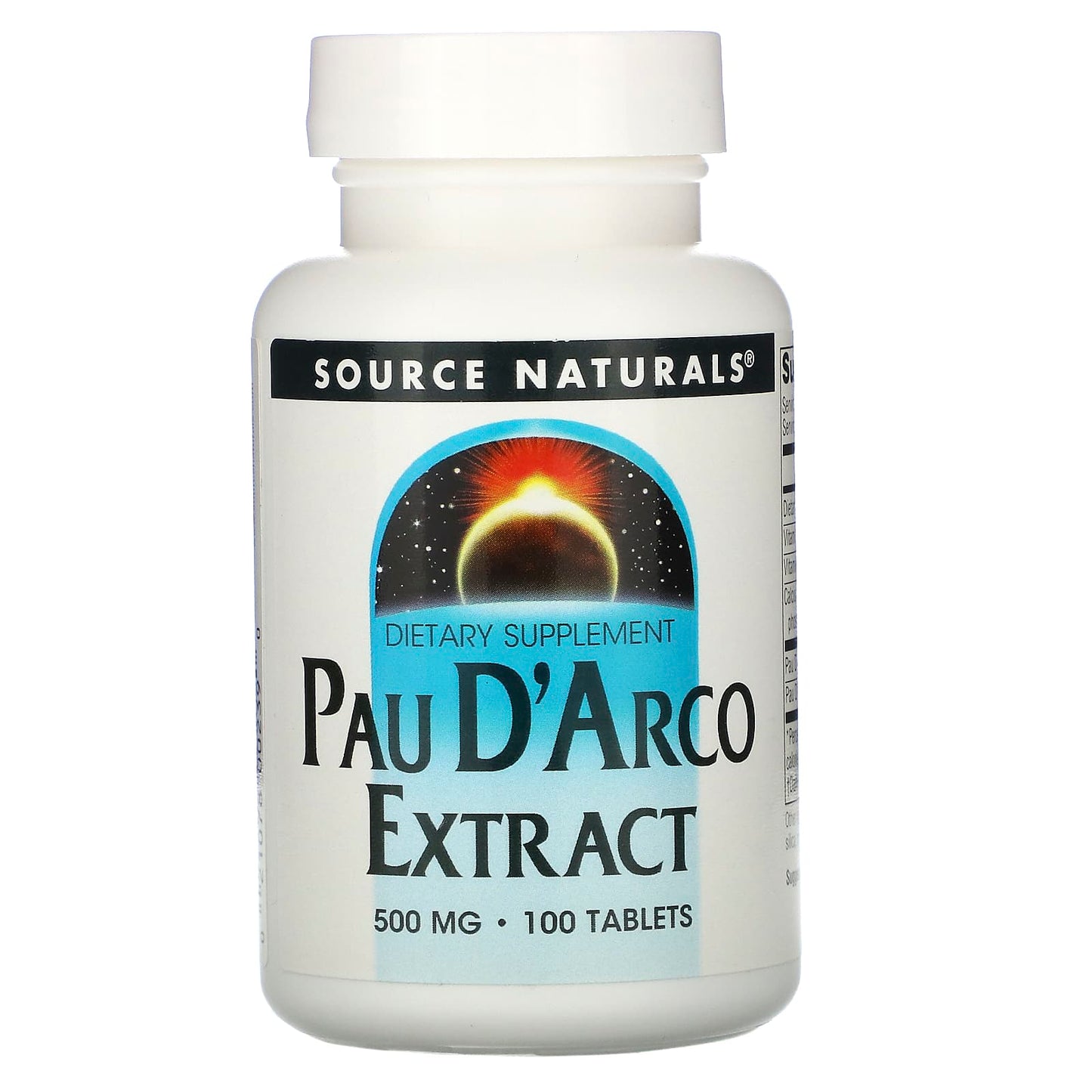 Source Naturals, Pau D'Arco Extract 500 mg, 100 Tablets UPC 021078002390 | Hilife Vitamins