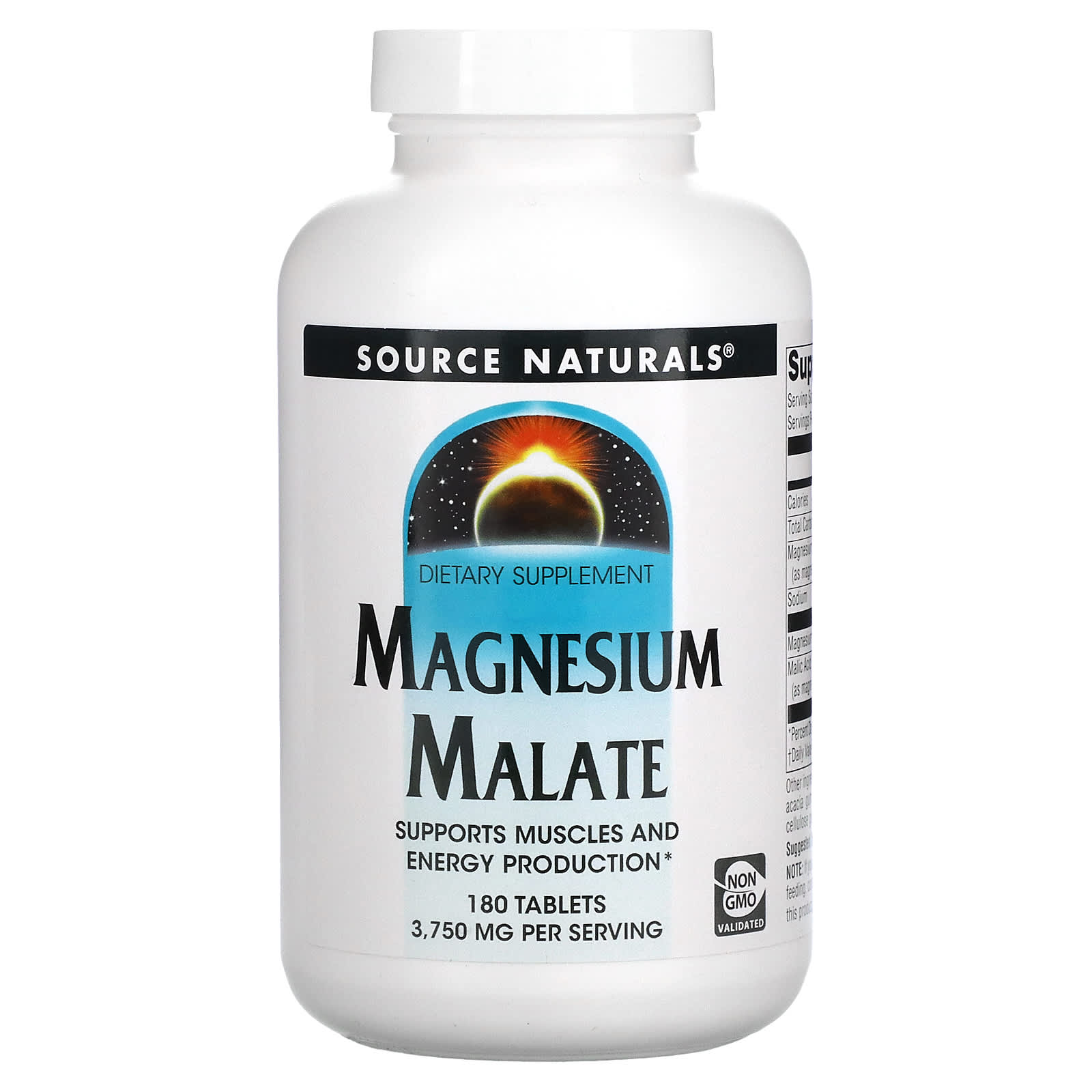 Source Naturals, Magnesium Malate, 3,750 mg, 180 Tablets - 021078002628 | Hilife Vitamins