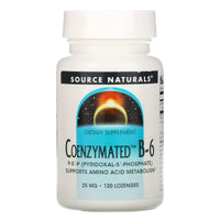 Source Naturals, Coenzymated™ Vitamin B-6 25 mg, 120 Tablets UPC 021078002673 | HiLife Vitamins