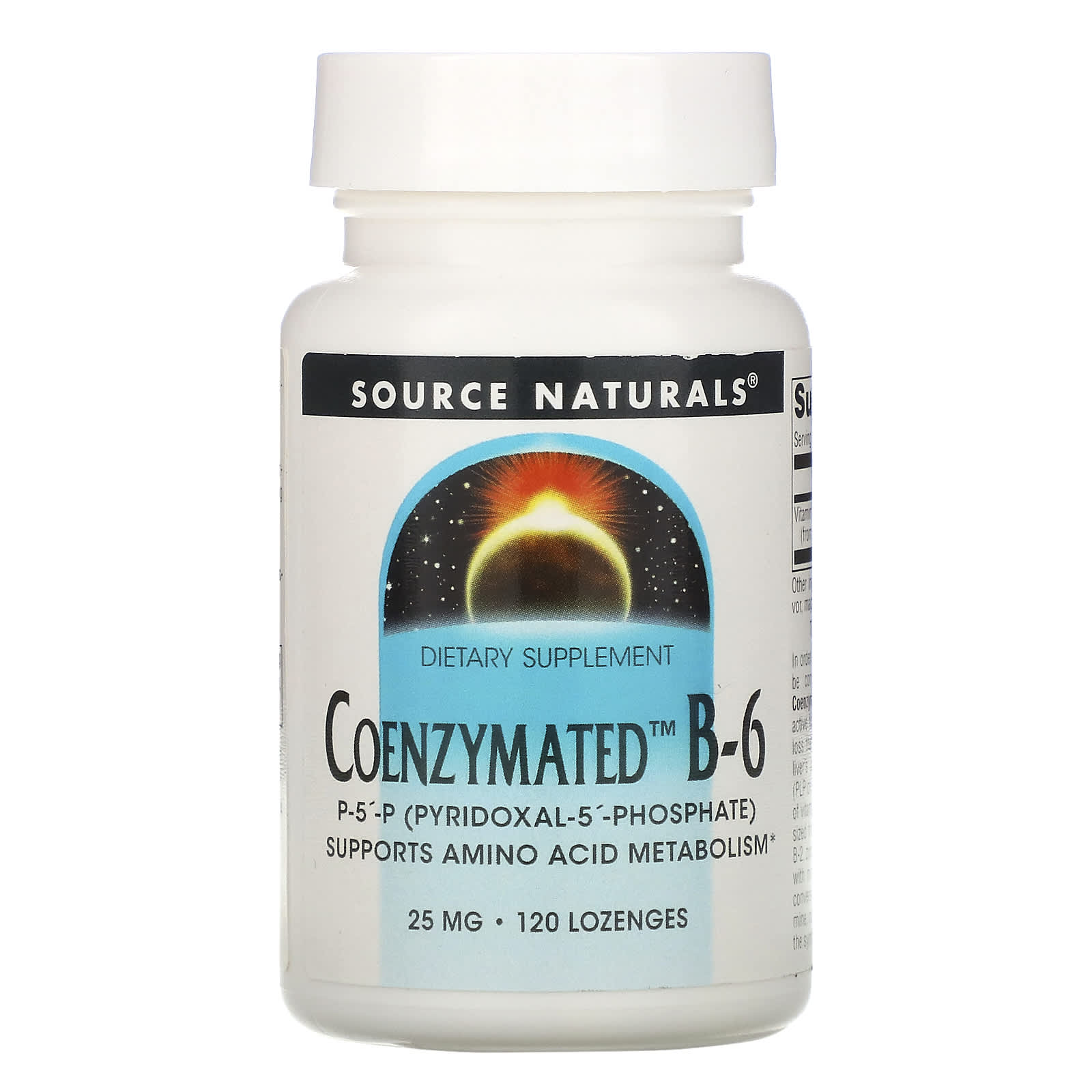 Source Naturals, Coenzymated™ Vitamin B-6 25 mg, 120 Tablets UPC 021078002673 | HiLife Vitamins