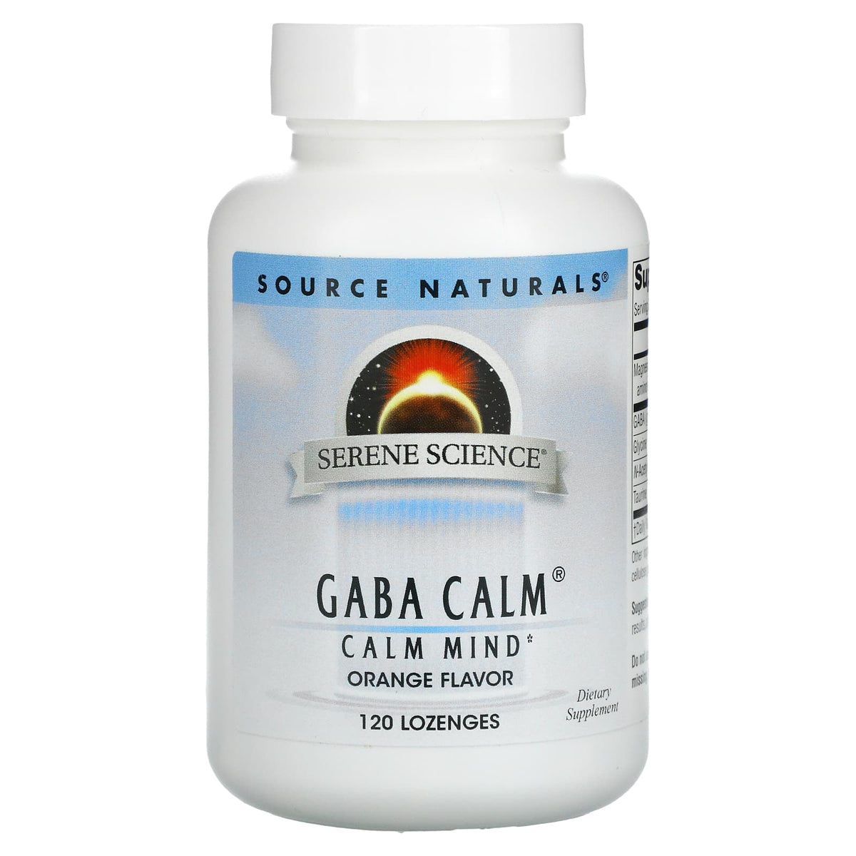 Source Naturals, Serene Science Gaba Calm Orange, 120 Tablets UPC 021078002697 | Hilife Vitamins