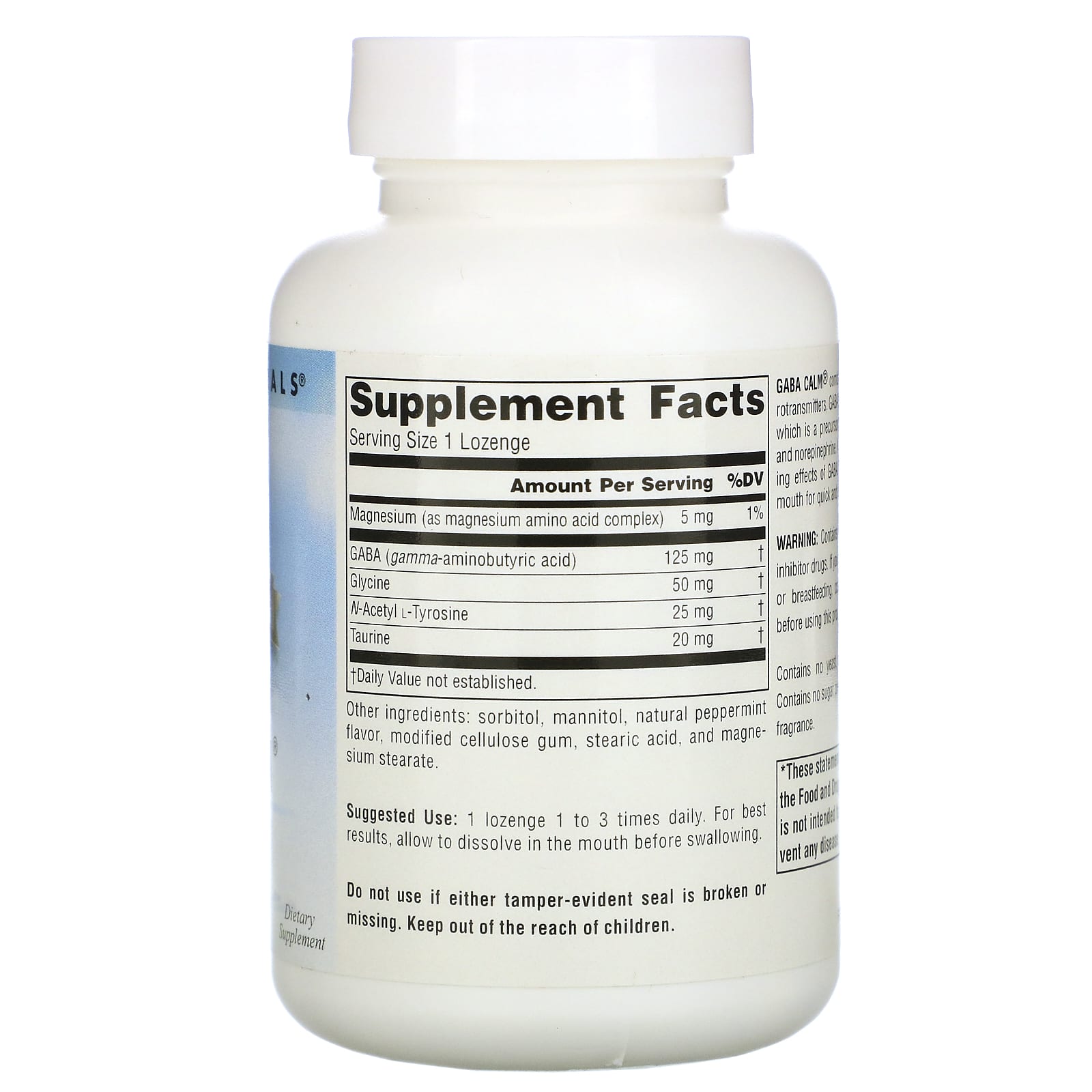 Source Naturals, Serene Science® GABA Calm® Peppermint, 120 Tablets UPC 021078002703 | Hilife Vitamins