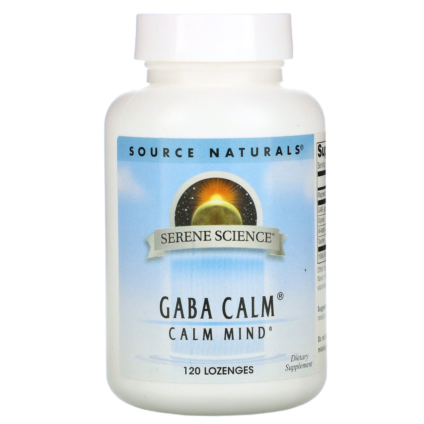 Source Naturals, Serene Science® GABA Calm® Peppermint, 120 Tablets UPC 021078002703 | Hilife Vitamins