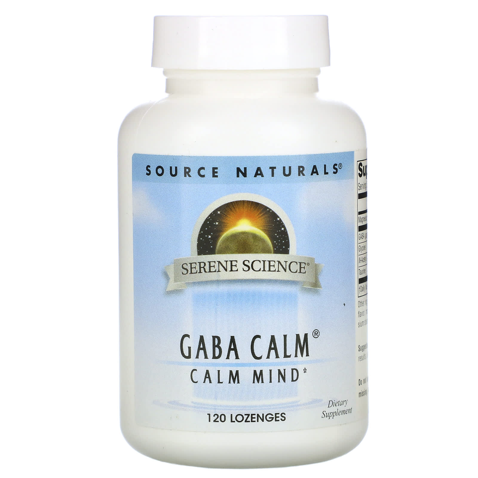 Source Naturals, Serene Science® GABA Calm® Peppermint, 120 Tablets UPC 021078002703 | Hilife Vitamins