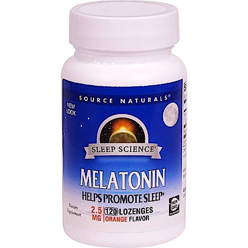 Source Naturals, Sleep Science Melatonin 2.5 mg Orange, 120 Lozenges UPC 021078002727 | Hilife Vitamins