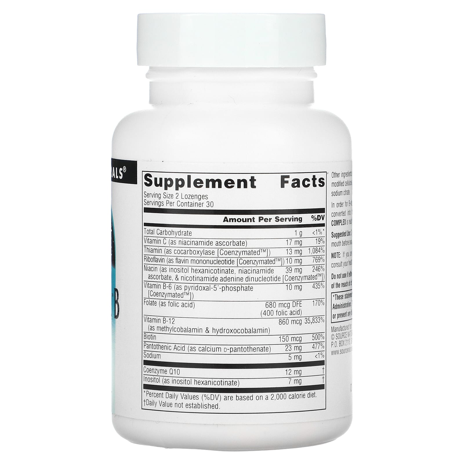 Source Naturals, Coenzymate™ B Complex Orange, 60 Tablets UPC 021078002758 | Hilife Vitamins
