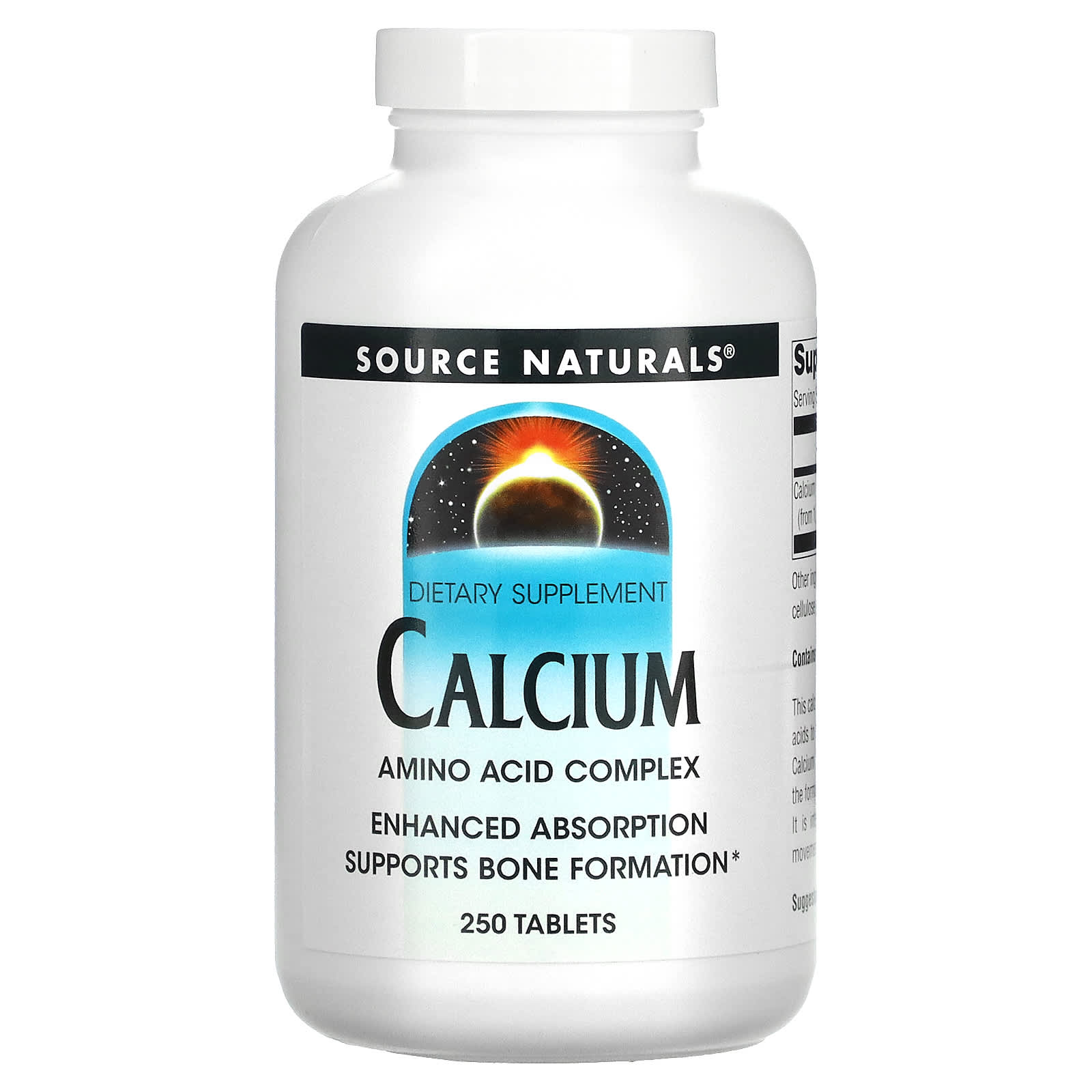 Source Naturals, Calcium 200 mg, 250 Tablets UPC 021078003021 | Hilife Vitamins