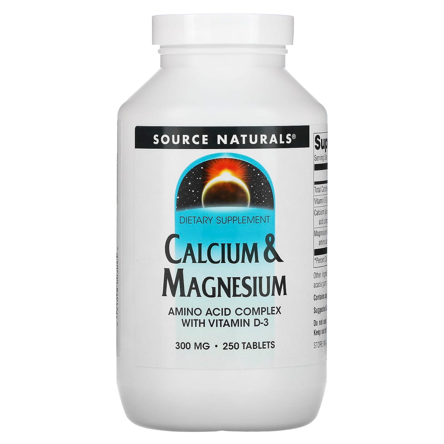Source Naturals, Calcium & Magnesium 300 mg, 250 Tablets UPC 021078003045 | HiLife Vitamins