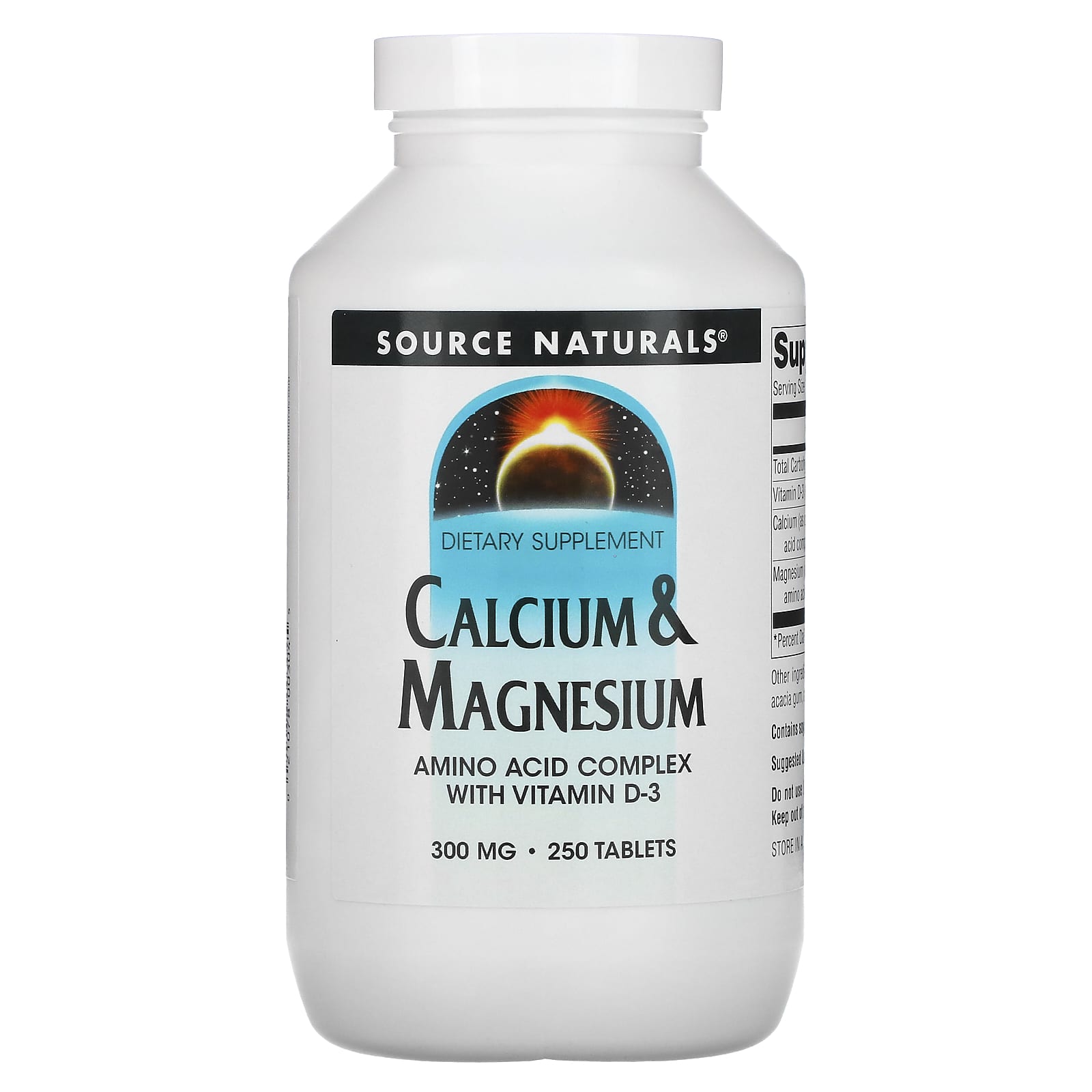 Source Naturals, Calcium & Magnesium 300 mg, 250 Tablets UPC 021078003045 | HiLife Vitamins