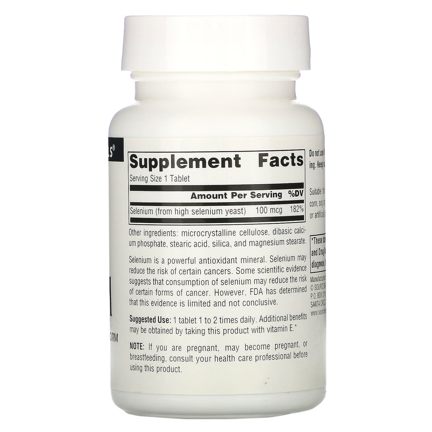 Source Naturals, Selenium 100 Mcg, 250 Tablets UPC 021078003250 | Hilife Vitamins